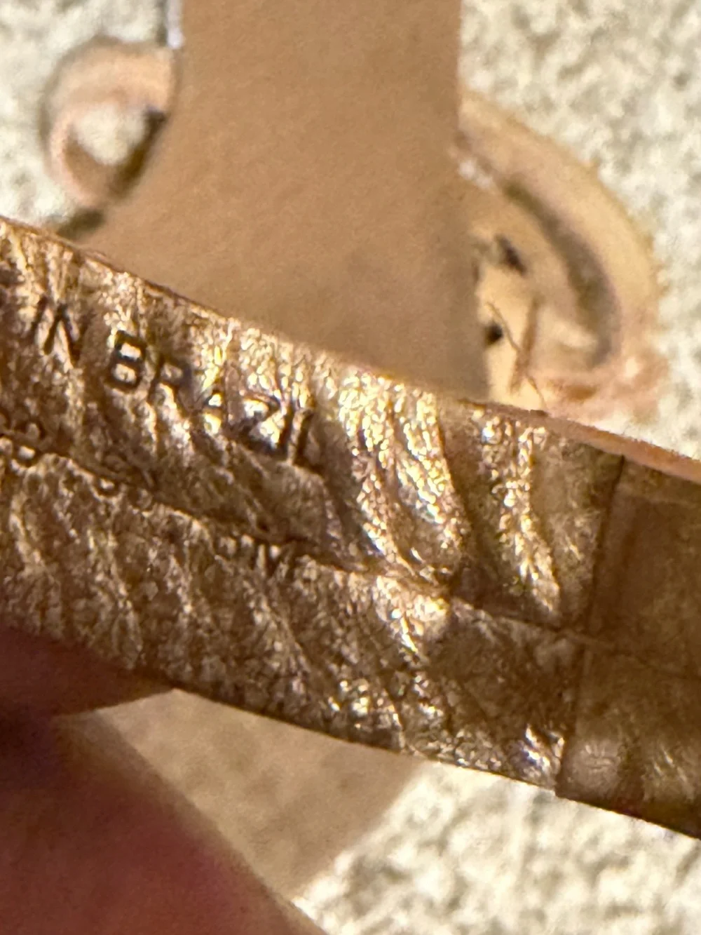 Tory Burch Metallic Bronze Logo Thong Sandals
